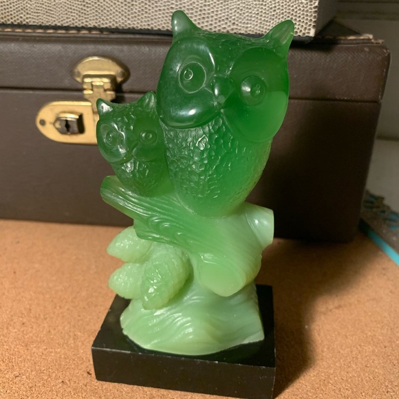🌴SOLD🌴 Vintage WONY Italy Faux Jade Owls